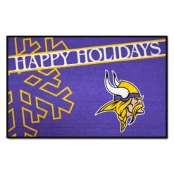 Minnesota Vikings Happy Holidays Purple 1.5 ft. x 2.5 ft. Starter Area Rug by FANMATS