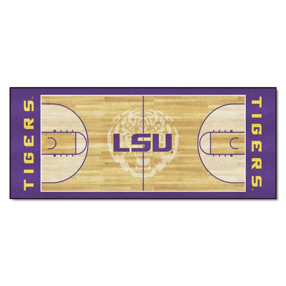 LSU Tigers Purple 2.5 ft. x 6 ft. Court Runner Area Rug by FANMATS 1 LSU Tigers Purple 2.5 ft. x 6 ft. Court Runner Area Rug by FANMATS
