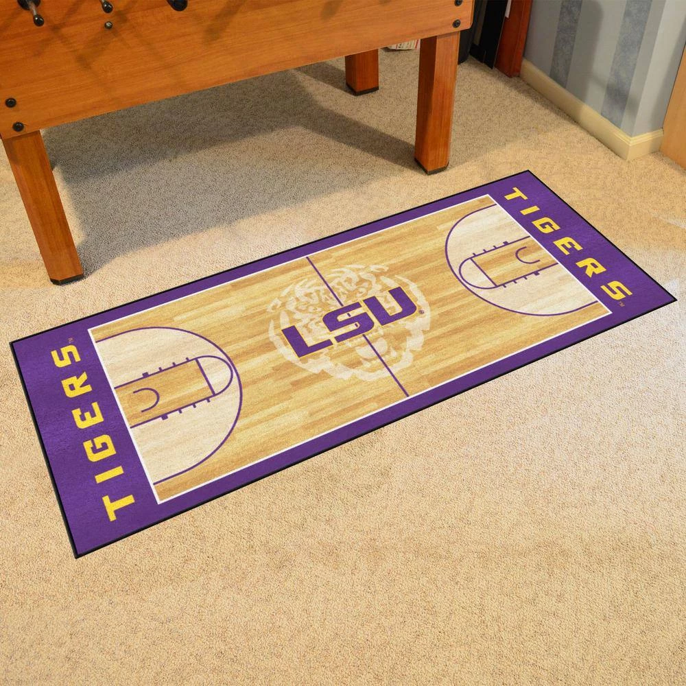 LSU Tigers Purple 2.5 ft. x 6 ft. Court Runner Area Rug by FANMATS 2 LSU Tigers Purple 2.5 ft. x 6 ft. Court Runner Area Rug by FANMATS - Image 2