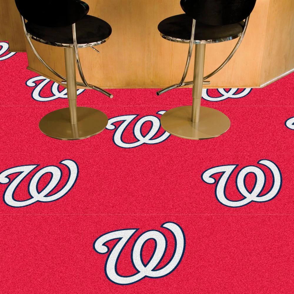 Washington Nationals Red Residential 18 in. x 18 Peel and Stick Carpet Tile (20 Tiles/Case) 45 sq. ft. by FANMATS 2 Washington Nationals Red Residential 18 in. x 18 Peel and Stick Carpet Tile (20 Tiles/Case) 45 sq. ft. by FANMATS - Image 2