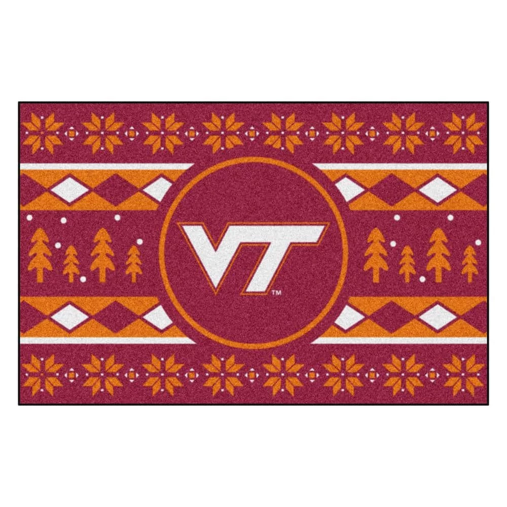 Virginia Tech Hokies Holiday Sweater Red 1.5 ft. x 2.5 ft. Starter Area Rug by FANMATS 1 Virginia Tech Hokies Holiday Sweater Red 1.5 ft. x 2.5 ft. Starter Area Rug by FANMATS