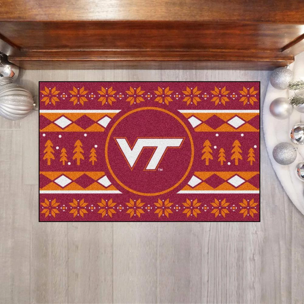 Virginia Tech Hokies Holiday Sweater Red 1.5 ft. x 2.5 ft. Starter Area Rug by FANMATS 2 Virginia Tech Hokies Holiday Sweater Red 1.5 ft. x 2.5 ft. Starter Area Rug by FANMATS - Image 2