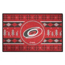 Carolina Hurricanes Holiday Sweater Red 1.5 ft. x 2.5 ft. Starter Area Rug by FANMATS