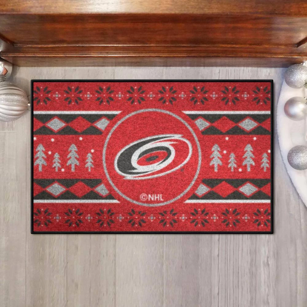 Carolina Hurricanes Holiday Sweater Red 1.5 ft. x 2.5 ft. Starter Area Rug by FANMATS 2 Carolina Hurricanes Holiday Sweater Red 1.5 ft. x 2.5 ft. Starter Area Rug by FANMATS - Image 2