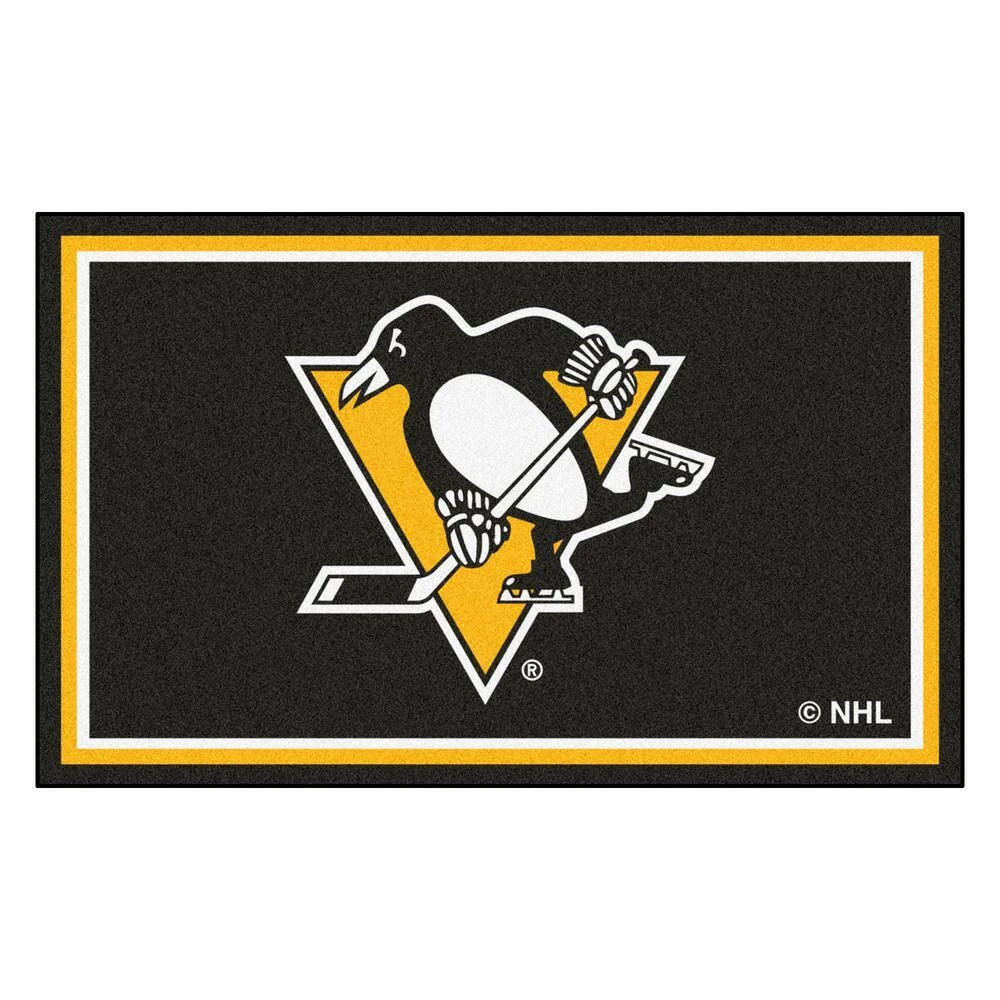 Pittsburgh Penguins 4 ft. x 6 ft. Area Rug by FANMATS 3 Pittsburgh Penguins 4 ft. x 6 ft. Area Rug by FANMATS - Image 3