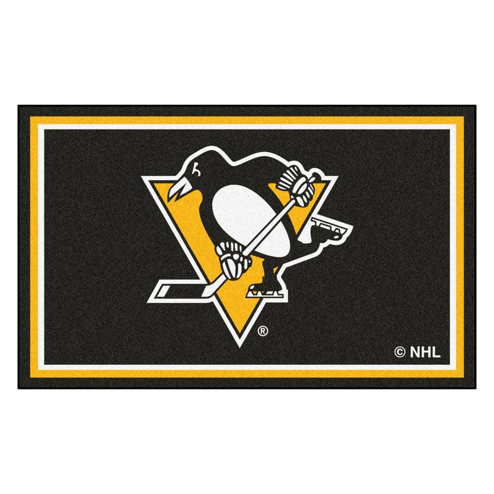 Pittsburgh Penguins 4 ft. x 6 ft. Area Rug by FANMATS 1 Pittsburgh Penguins 4 ft. x 6 ft. Area Rug by FANMATS