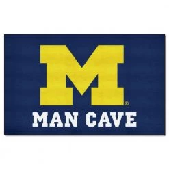 NCAA University of Michigan Navy Blue Man Cave 5 ft. x 8 ft. Area Rug by FANMATS