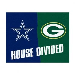 NFL House Divided - Packers / Cowboys 33.75 in. x 42.5 in. House Divided Mat Area Rug by FANMATS