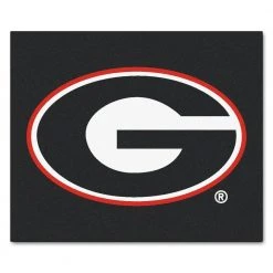 NCAA University of Georgia Black 4 ft. 11.5 in. x 5 ft. 11 in. Indoor/Outdoor Tailgater Area Rug by FANMATS