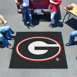 NCAA University of Georgia Black 4 ft. 11.5 in. x 5 ft. 11 in. Indoor/Outdoor Tailgater Area Rug by FANMATS -CheapFANMATS || Bruce Store team colors fanmats sports rugs 3023 c3 1000