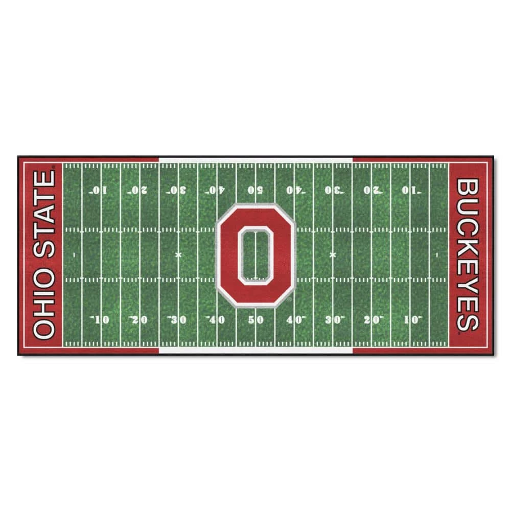 Ohio State University 3 ft. x 6 ft. Football Field Rug Runner Rug by FANMATS 1 Ohio State University 3 ft. x 6 ft. Football Field Rug Runner Rug by FANMATS