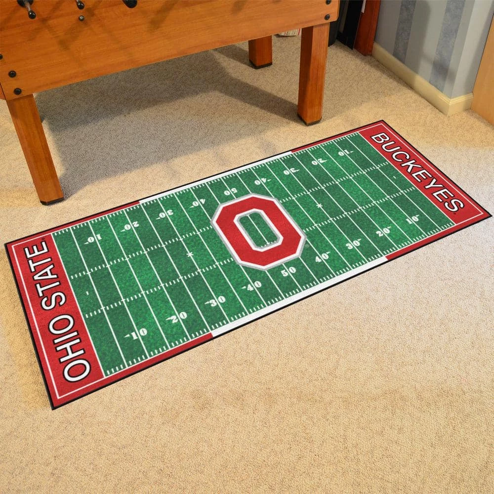 Ohio State University 3 ft. x 6 ft. Football Field Rug Runner Rug by FANMATS 2 Ohio State University 3 ft. x 6 ft. Football Field Rug Runner Rug by FANMATS - Image 2