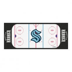 Seattle Kraken White 2.5 ft. x 6 ft. Rink Area Rug Runner Rug by FANMATS